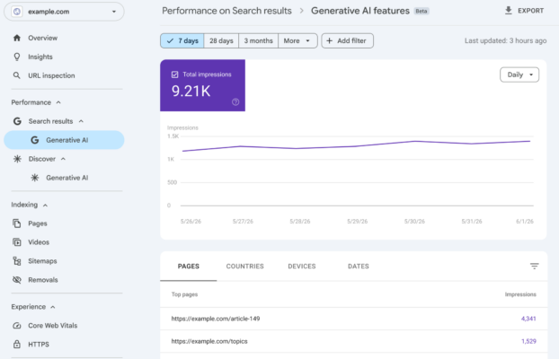 Search Console lança relatório de visibilidade em IA sem dados de clique ou CTR