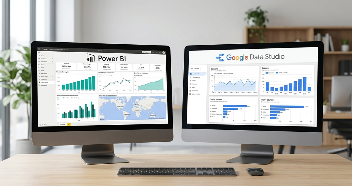 Power BI ou Looker Studio (agora Data Studio): qual escolher pro seu negócio em 2026